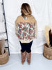 Patchwork Jacket With Floral Tapestry Panels - Whiskey Skies - ODDI