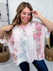 Patchwork Lace & Floral Short Sleeve Top - Whiskey Skies - POL CLOTHING INC.