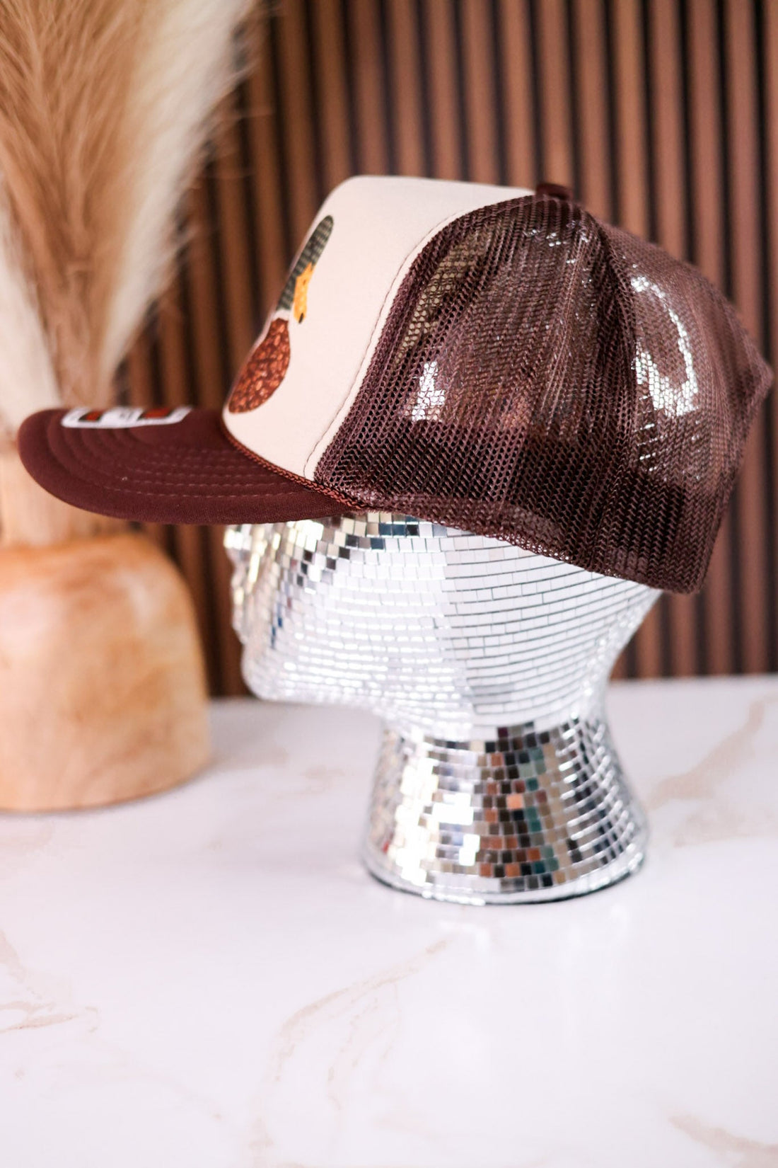 Patchwork Mallard Duck Trucker Hat - Whiskey Skies - THE LATTIMORE CLAIM