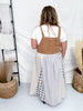 Patchwork Plaid Overall Maxi Dress With Corduroy Top - Whiskey Skies - ODDI