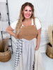 Patchwork Plaid Overall Maxi Dress With Corduroy Top - Whiskey Skies - ODDI
