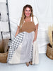 Patchwork Plaid Overall Maxi Dress With Corduroy Top - Whiskey Skies - ODDI