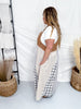 Patchwork Plaid Overall Maxi Dress With Corduroy Top - Whiskey Skies - ODDI