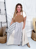 Patchwork Plaid Overall Maxi Dress With Corduroy Top - Whiskey Skies - ODDI