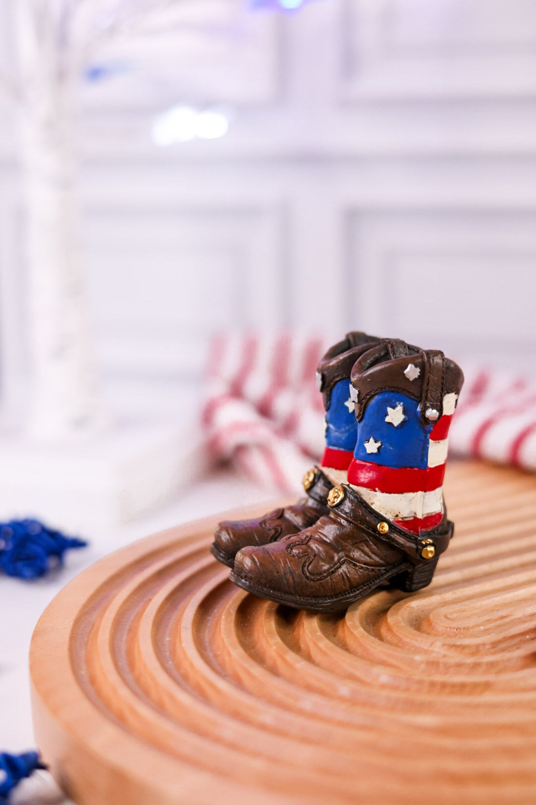 Patriotic Cowboy Boot Resin Figurines (3 Styles) - Whiskey Skies - GERSON COMPANIES