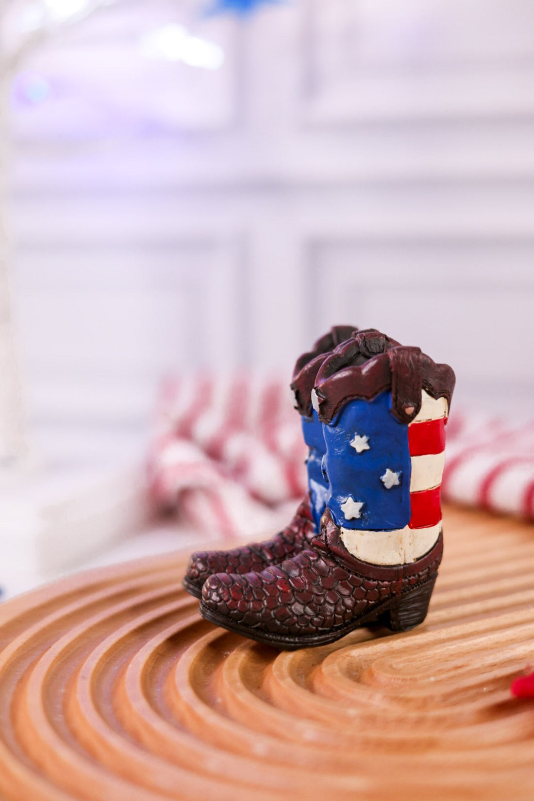 Patriotic Cowboy Boot Resin Figurines (3 Styles) - Whiskey Skies - GERSON COMPANIES