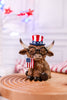 Patriotic Highland Cows With Glasses Resin Tabletop Sitter (2 Styles) - Whiskey Skies - GERSON COMPANIES