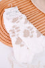 Pawprint Patterned Fuzzy Ankle Socks - Whiskey Skies - CRESCENT SOCK COMPANY