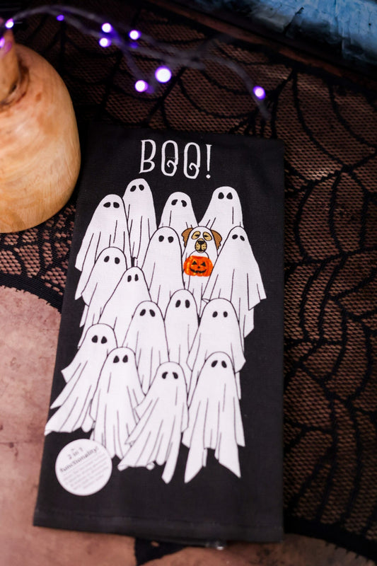 Paws & Scares Halloween Decorative Kitchen Towel - Whiskey Skies - KAY DEE DESIGNS