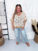 Peace Sign Patch Light Wash Straight Denim Jeans - Whiskey Skies - DAVI & DANI
