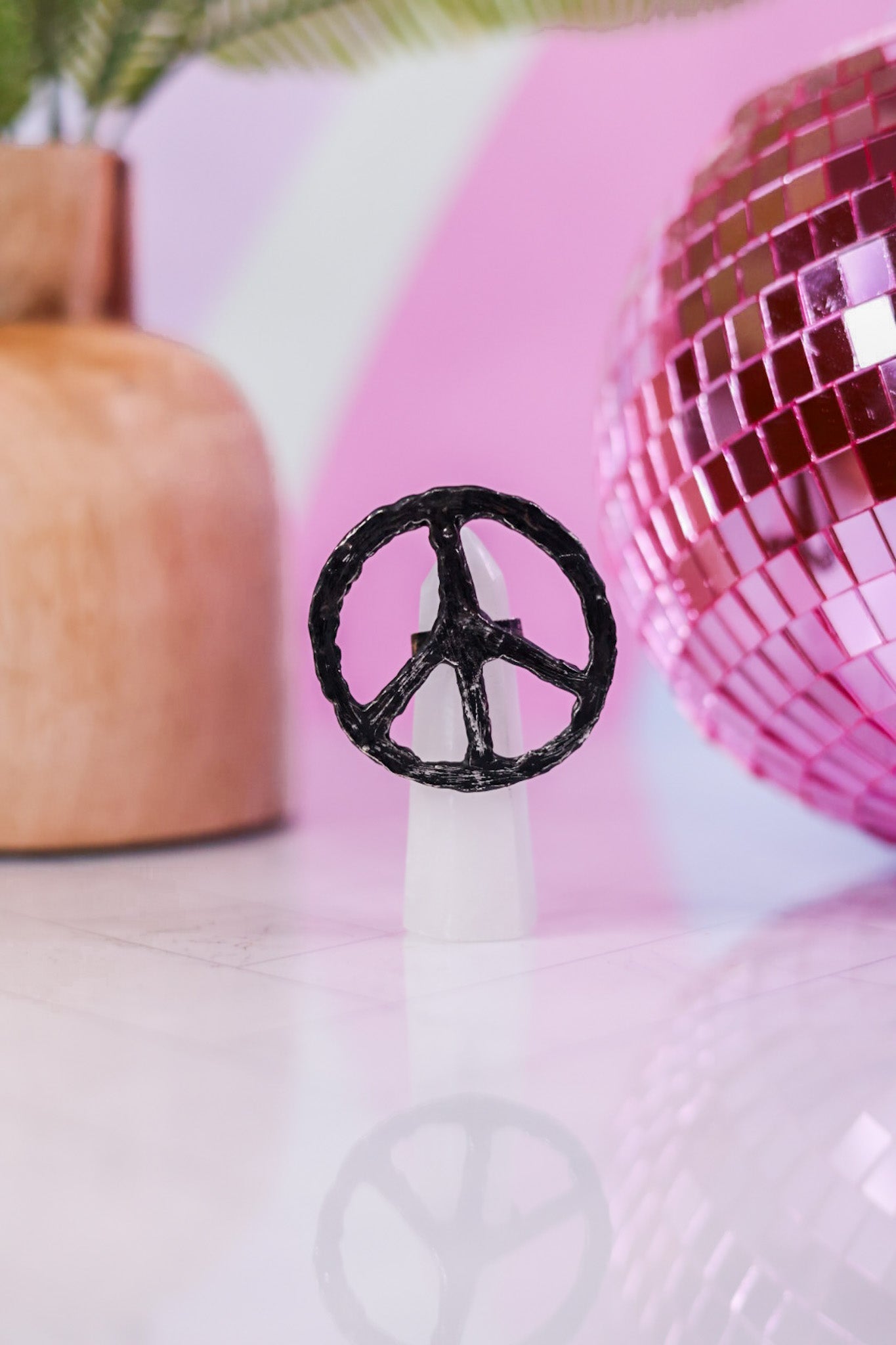 Peace Sign Statement Ring - Whiskey Skies - JADED GYPSY