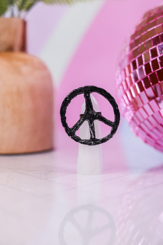 Peace Sign Statement Ring - Whiskey Skies - JADED GYPSY