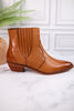 Peacemaker Leather Tan Ankle Bootie - Whiskey Skies - VERY VOLATILE