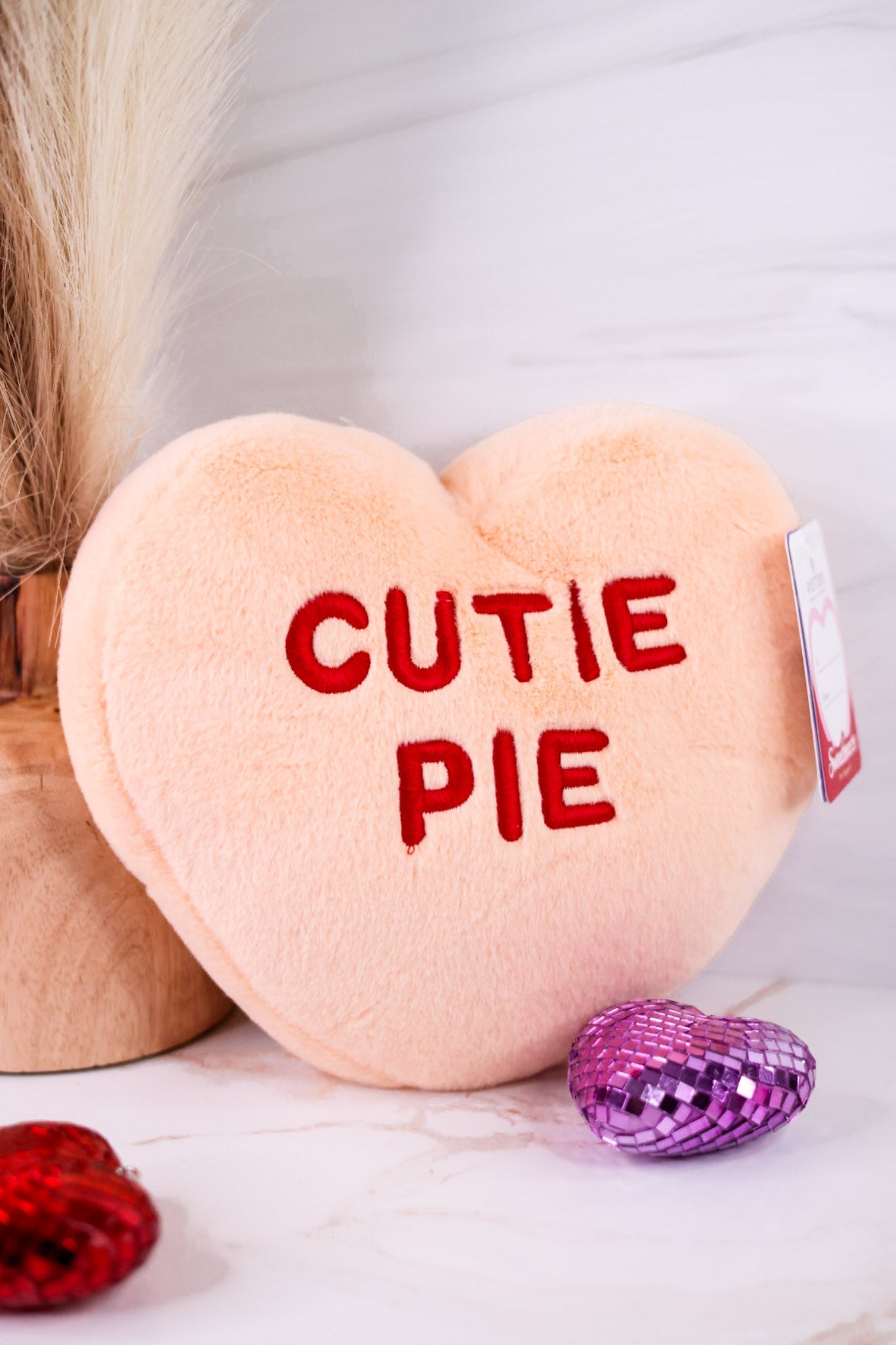 Peach "Cutie Pie" Licensed Conversation Heart Warmie - Whiskey Skies - WARMIES