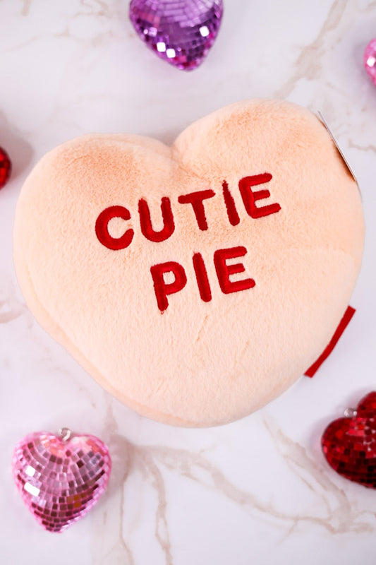 Peach "Cutie Pie" Licensed Conversation Heart Warmie - Whiskey Skies - WARMIES