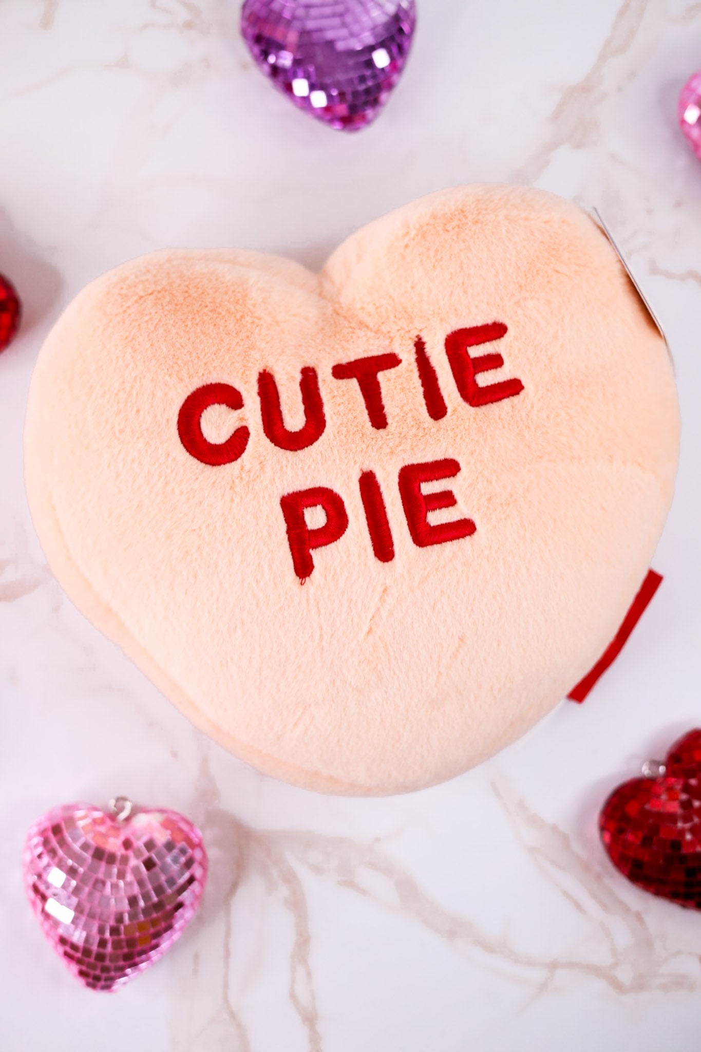 Peach "Cutie Pie" Licensed Conversation Heart Warmie - Whiskey Skies - WARMIES