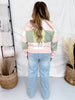 Peach & Green Colorblock Sweater - Whiskey Skies - ANDREE BY UNIT