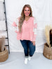 Peach Long Sleeve Top With Long Lace Sleeves - Whiskey Skies - WHITE BIRCH
