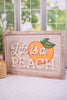 Peach/Flag Double Sided Wood Frame Sign - Whiskey Skies - ADAMS & CO