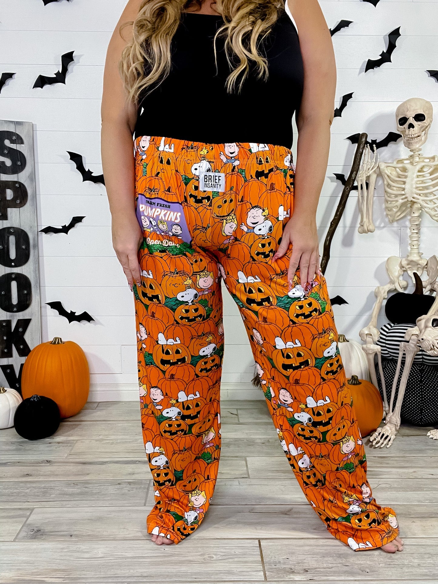 Peanuts Pumpkin Patch Loungewear Pants - Whiskey Skies - BRIEF INSANITY