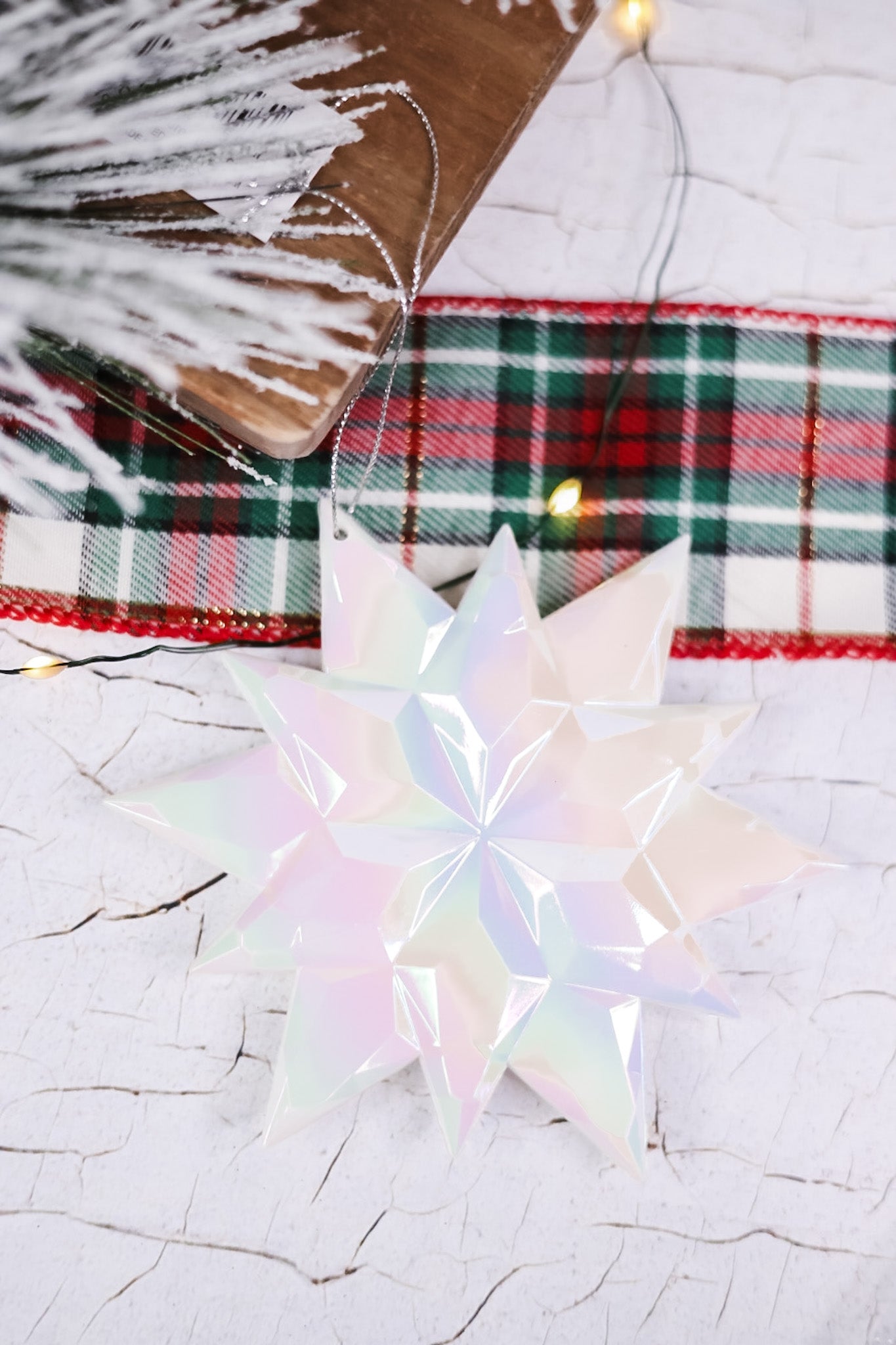 Pearl Iridescent Snowflake Ornaments (2 Styles) - Whiskey Skies - 180 DEGREES