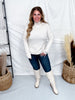 Pearl Shimmer Mock Neck Sweater With Long Sleeves - Whiskey Skies - ENTRO