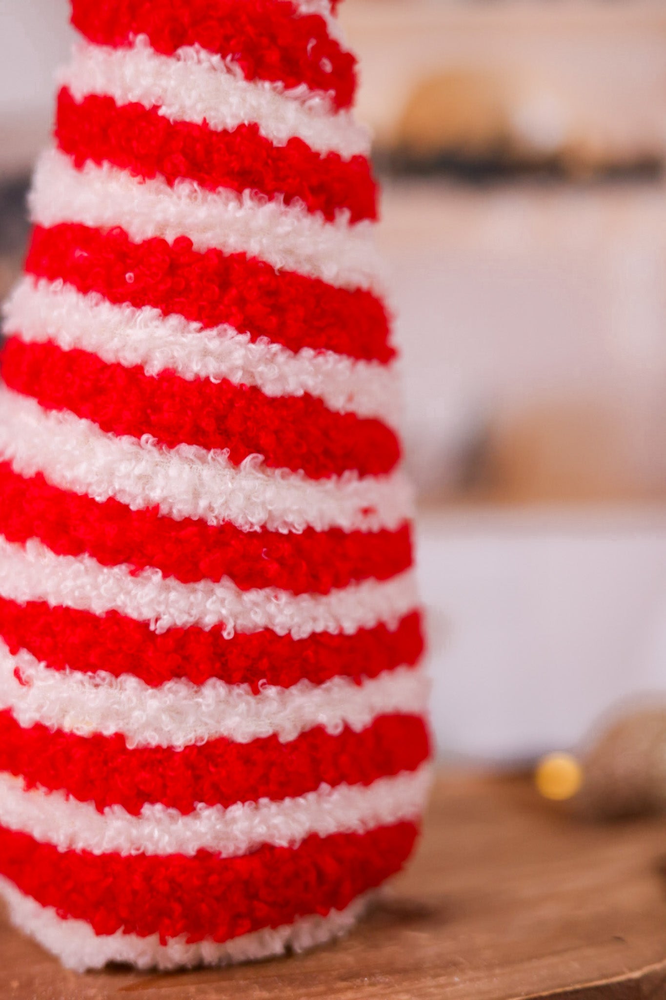 Peppermint Striped Yarn Christmas Tree - Whiskey Skies - ADAMS & CO