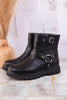 Pick of the Patch Black Boots with Buckle Detail - Whiskey Skies - CORKYS FOOTWEAR