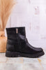 Pick of the Patch Black Boots with Buckle Detail - Whiskey Skies - CORKYS FOOTWEAR