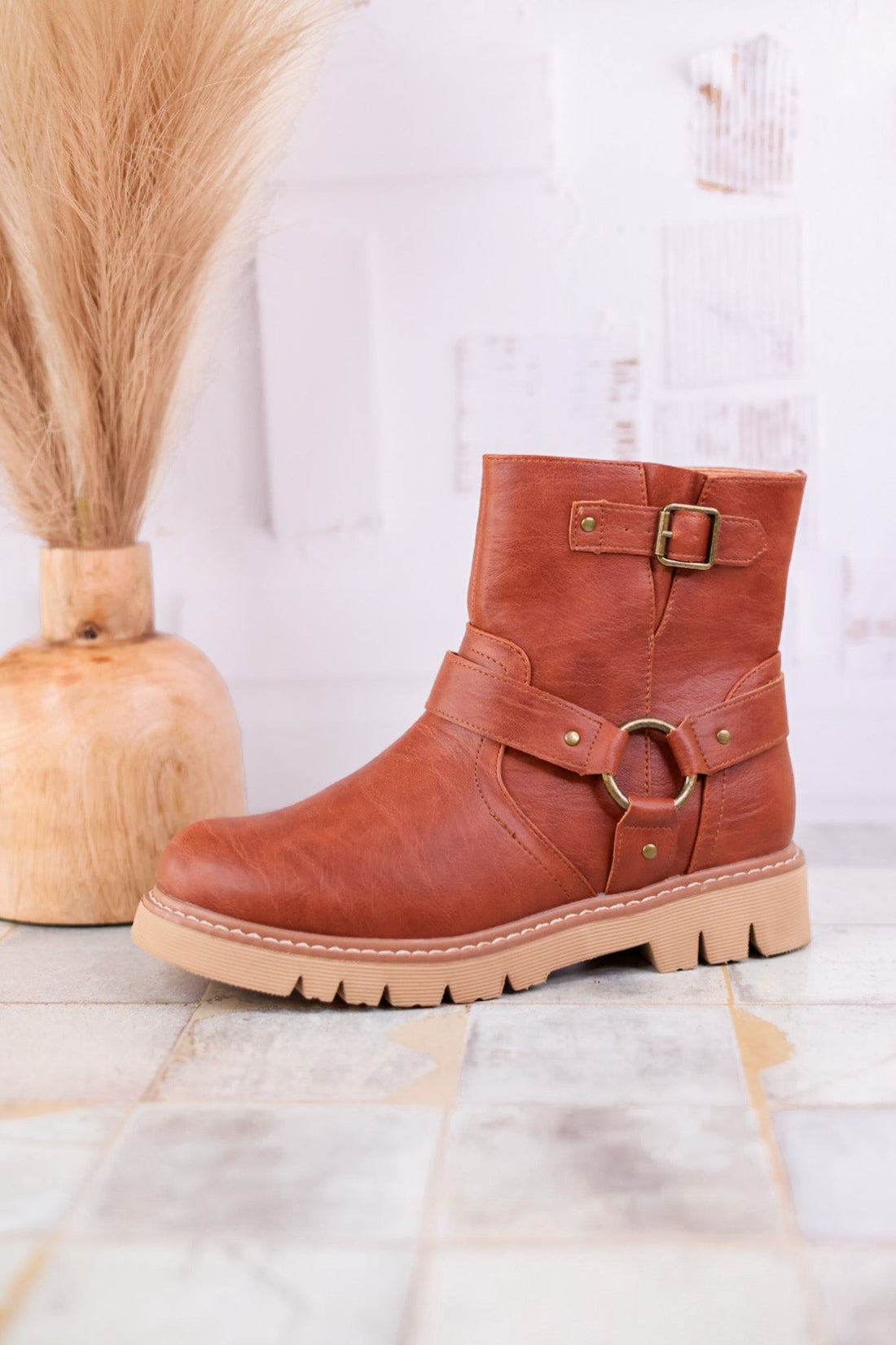 Pick of the Patch Bourbon Boots with Buckle Detail - Whiskey Skies - CORKYS FOOTWEAR