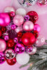 Pink and Silver Ball Wreath Ornament - Whiskey Skies - RAZ IMPORTS