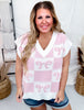 Pink and White Checkered Sweater Vest with Bow Design - Whiskey Skies - ODDI