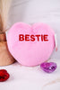 Pink "Bestie" Licensed Conversation Heart Warmie - Whiskey Skies - WARMIES