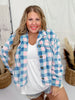 Pink & Blue Checkered Fuzzy Jacket - Whiskey Skies - DAVI & DANI