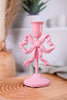 Pink Bow Taper Candlesticks (2 Sizes) - Whiskey Skies - RAZ IMPORTS