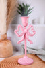 Pink Bow Taper Candlesticks (2 Sizes) - Whiskey Skies - RAZ IMPORTS