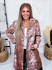 Pink & Brown Cow Print Faux Fur Duster - Whiskey Skies - STERLING KREEK