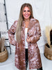 Pink & Brown Cow Print Faux Fur Duster - Whiskey Skies - STERLING KREEK