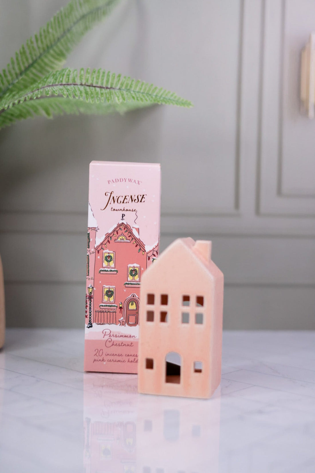 Pink Ceramic Incense House - Whiskey Skies - PADDYWAX