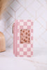 Pink Checkered Essentials Only Zippered Wallet - Whiskey Skies - DM MERCHANDISING