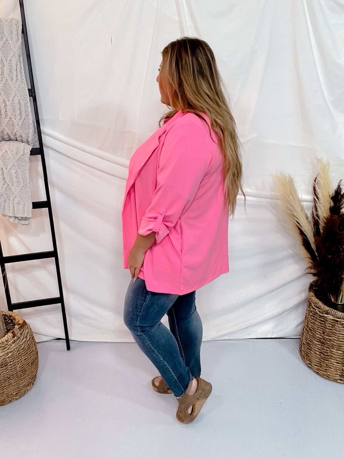 Pink Cosmos Boyfriend Blazer - Whiskey Skies - ANDREE BY UNIT