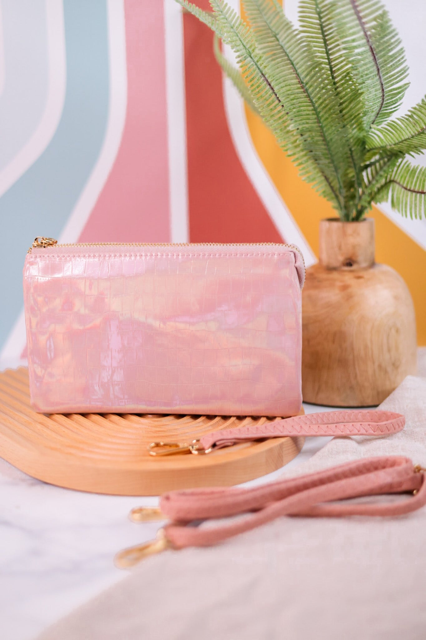 Pink Croc Crossbody Bag - Whiskey Skies - JEN & CO