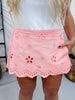 Pink Denim Eyelet Skort - Whiskey Skies - POLAGRAM + BAEVELY