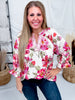 Pink Floral Print Peasant Blouse - Whiskey Skies - ODDI