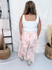 Pink Floral Print Ruffle Detail Midi Skirt - Whiskey Skies - POLAGRAM + BAEVELY