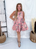Pink Floral Sleeveless Trapeze Dress - Whiskey Skies - J.NNA