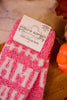 Pink Game Day Fuzzy Crew Socks - Whiskey Skies - CRESCENT SOCK COMPANY