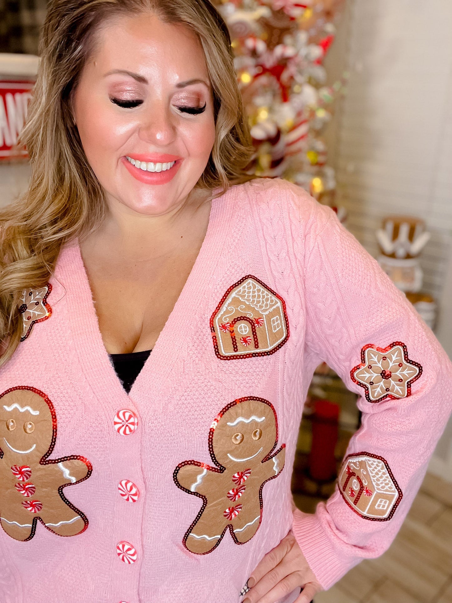 Pink Gingerbread Dream Cardigan - Whiskey Skies - SOUTHERN GRACE