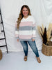 Pink & Grey Color Block Sweater - Whiskey Skies - MICHELLE MAE