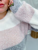 Pink & Grey Color Block Sweater - Whiskey Skies - MICHELLE MAE